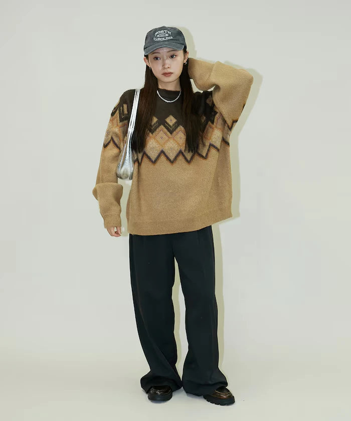 Jacquard Mohair Touch Knit Pullover Limited Edition
