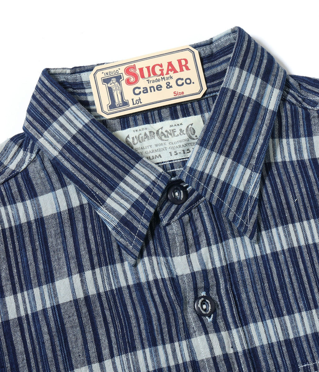 FICTION ROMANCE 5oz. INDIGO CHECK WORK SHIRT