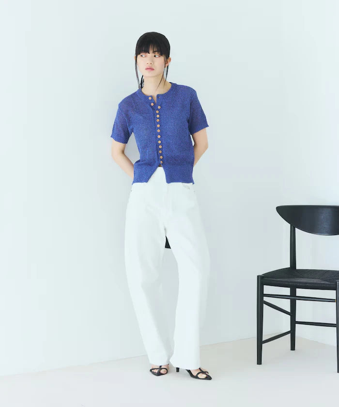 Wood Button Boucle Cardigan