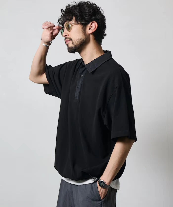 Big Silhouette Spindle Short Sleeve Tech Polo