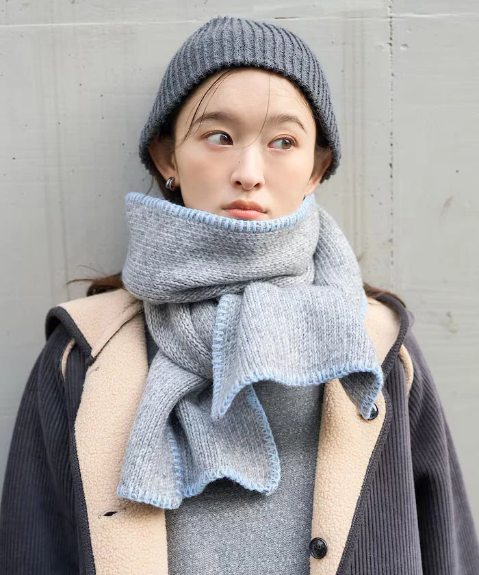 Color Block Blanket Stitch Scarf