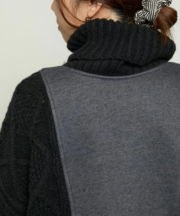 Mixed Material Switch Turtle Neck Knit Limited Edition