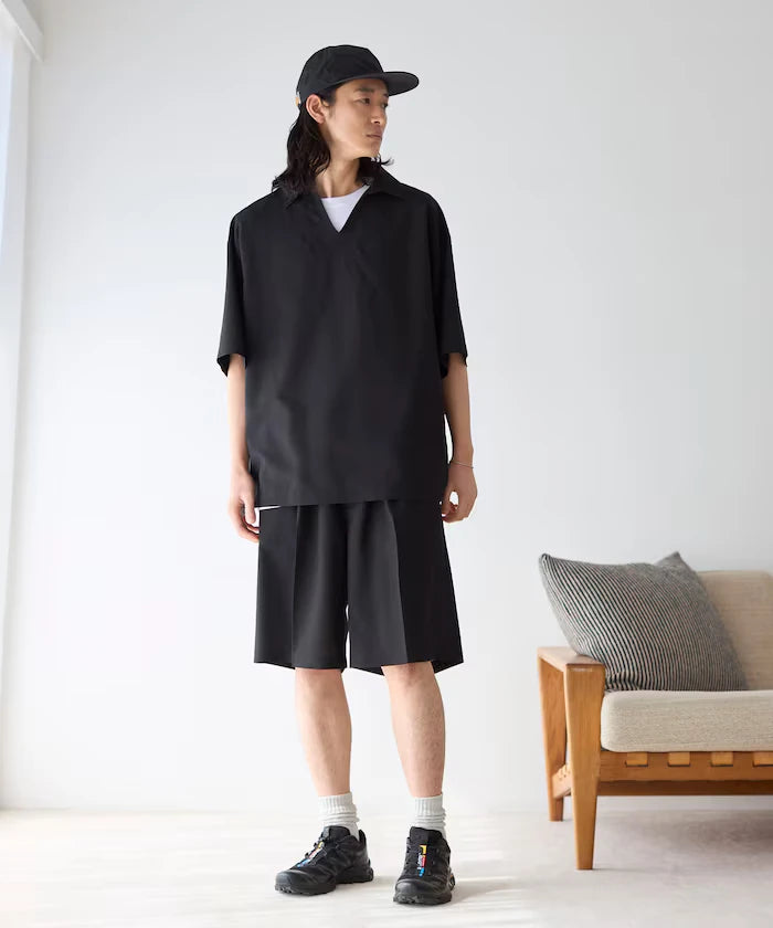 Functional Fabric Pullover Short Sleeve Shirt Set 3-piece Set / Washable / UV Cut / Quick Dry / Cool Touch