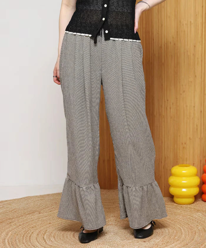 Wide Silhouette Tiered Check Easy Pants [Limited Edition]