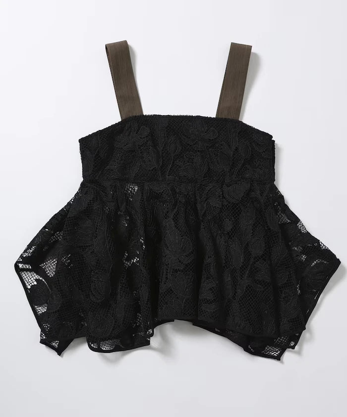 Flower Motif Batten Lace Iris Hem Camisole Top 【Limited Edition】