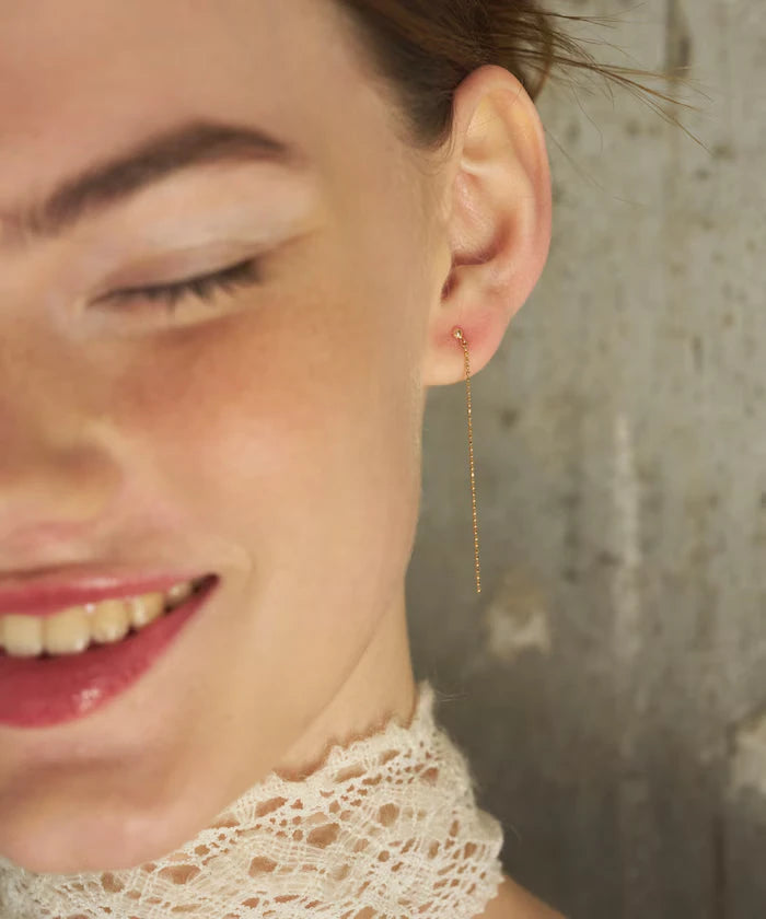K10 Dot Chain Earrings / For Both Ears
