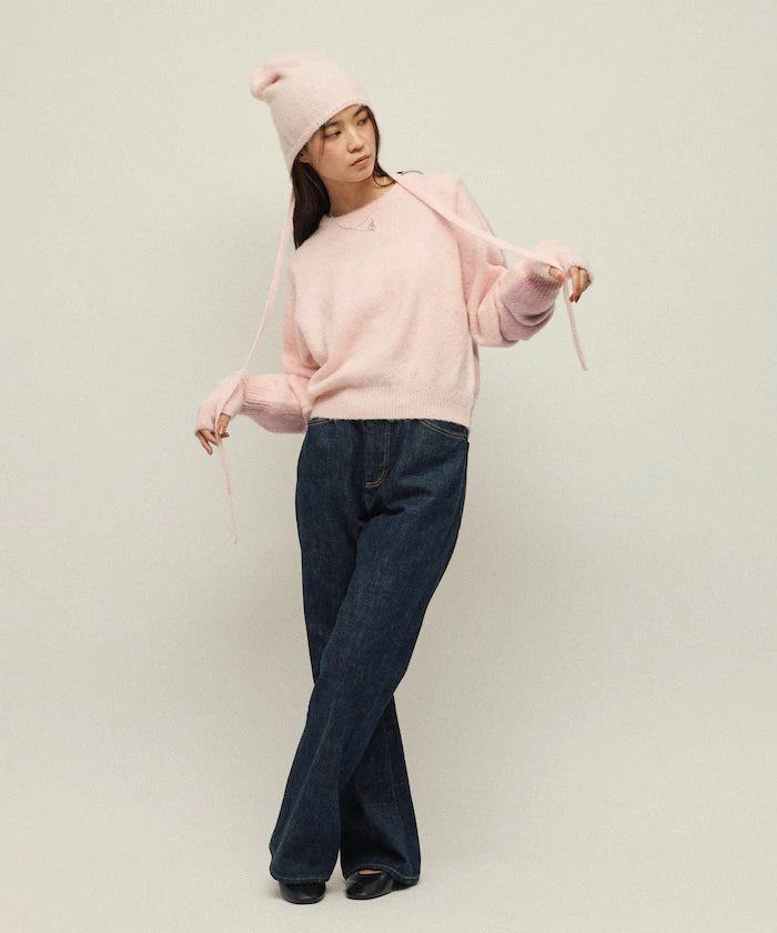 Alpaca Blend Bicolor Knit Pullover