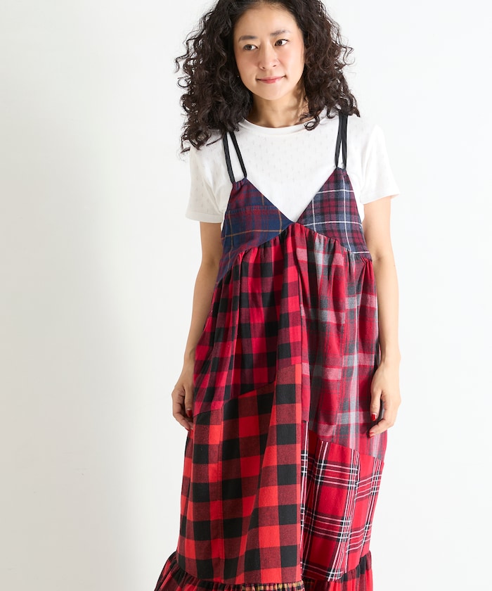 Vintage Remake Check Cami Dress