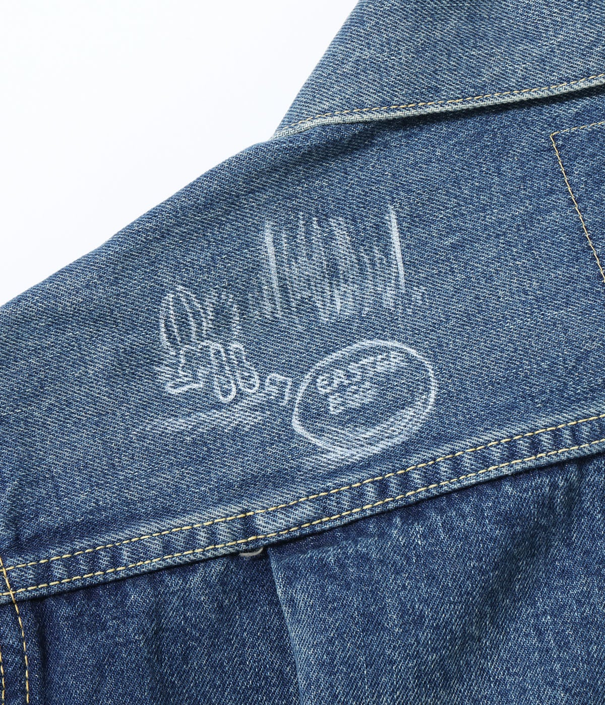 14.25oz. DENIM JACKET 1953 AGED MODEL CARTOON PAINT