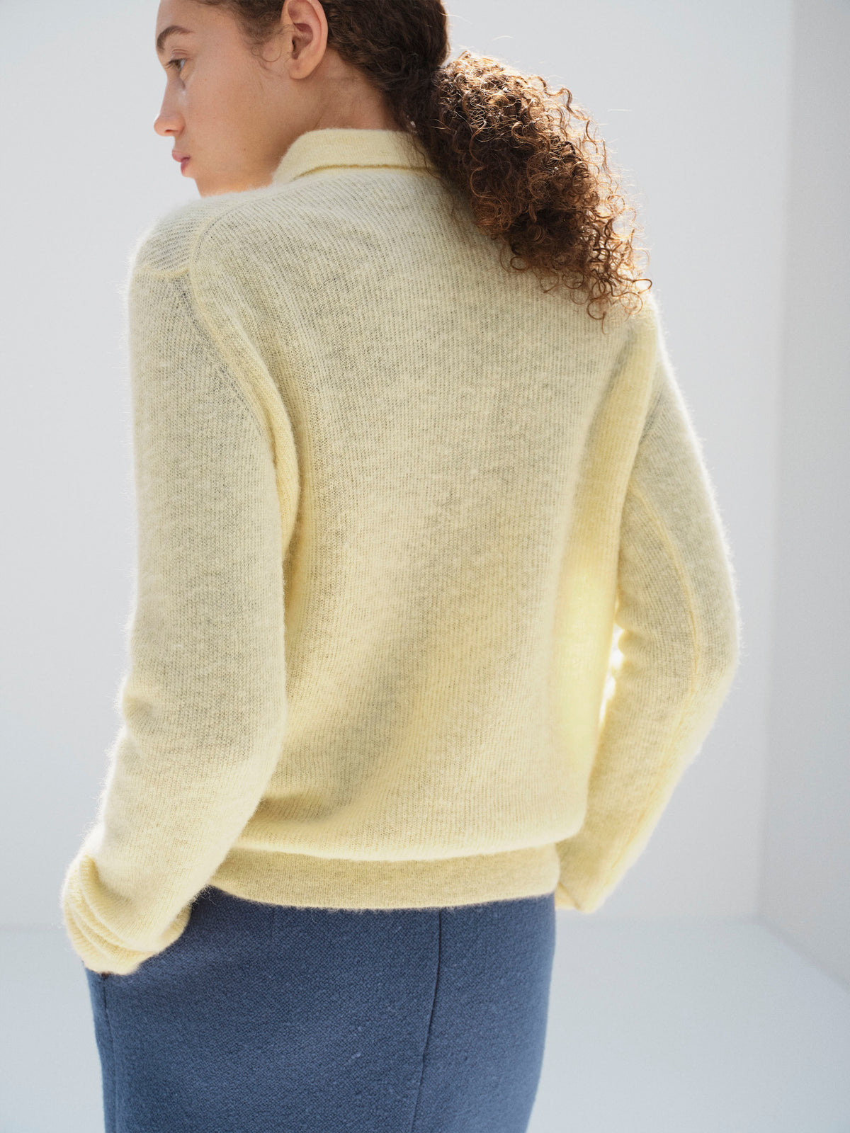 BABY SURI ALPACA SHEER KNIT SKIPPER POLO