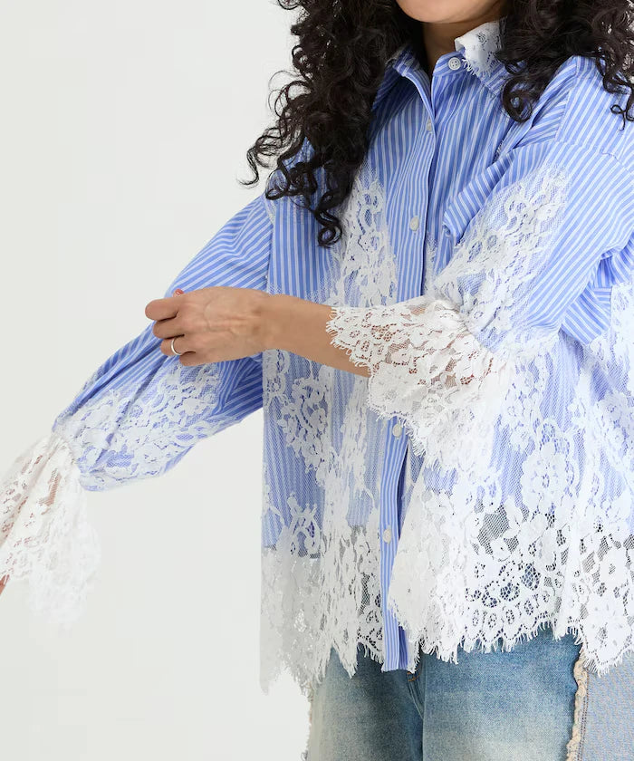 Lace Docking Stripe Shirt