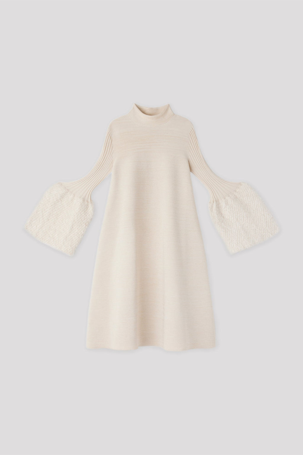 POTTERY PILE GLITTER LONG BELL SLEEVE FLARE MINI DRESS