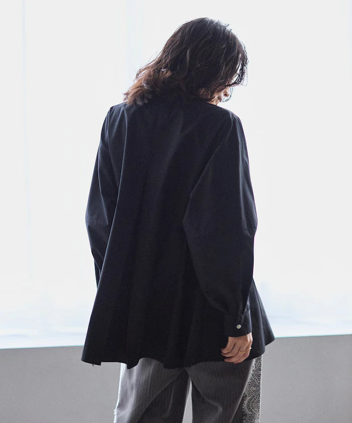 Flare Silhouette Skipper Balloon Sleeve Shirt