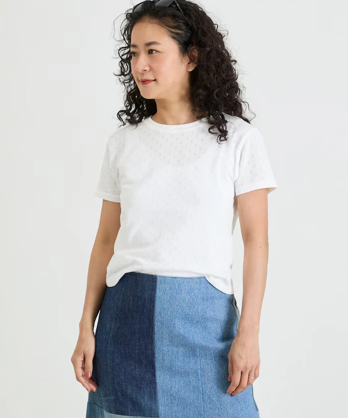Eyelet Mini Sweat Short Sleeve T-Shirt