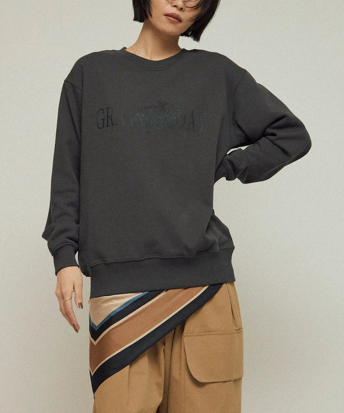 Organic Cotton Animal Logo Print Sweat / CAT / Relaxed Fit / French Terry Sweat
