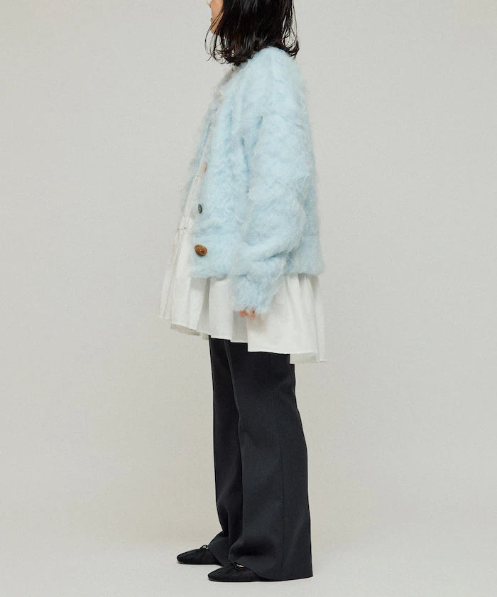 Variation Button Shaggy Knit Cardigan