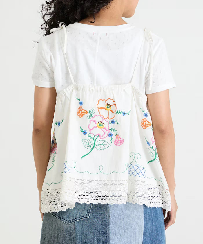 India Shoulder Ribbon Embroidered Remake Style Camisole