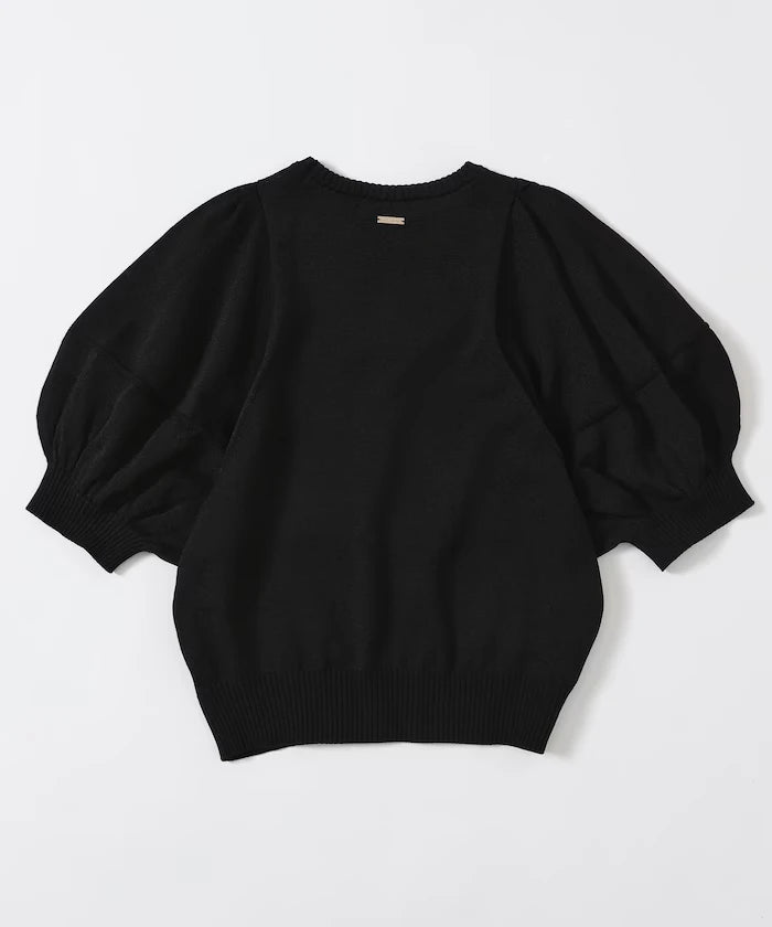 Japan Made Whole Garment Puff Sleeve Top