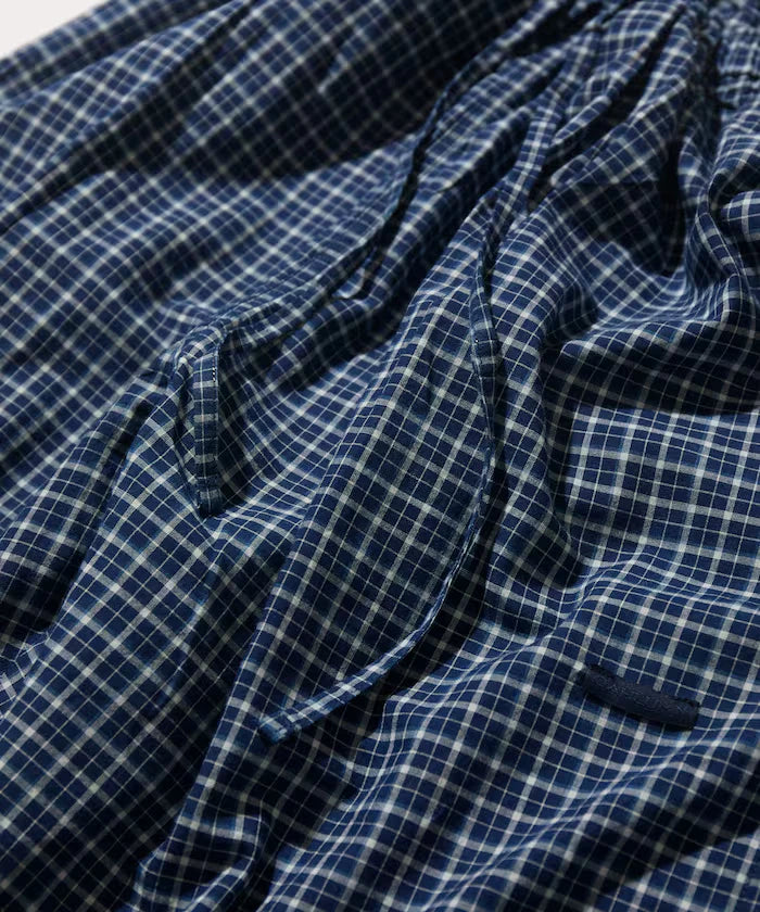 Indigo Madras Check Cropped Easy Pant