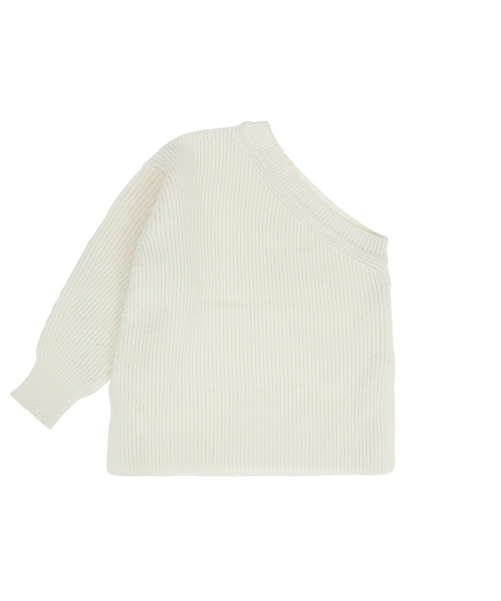 ONE SHOULDER WIDE KNIT TOPS