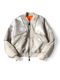 MA-1 Nylon x Crack Leather Sham Bomber JKT