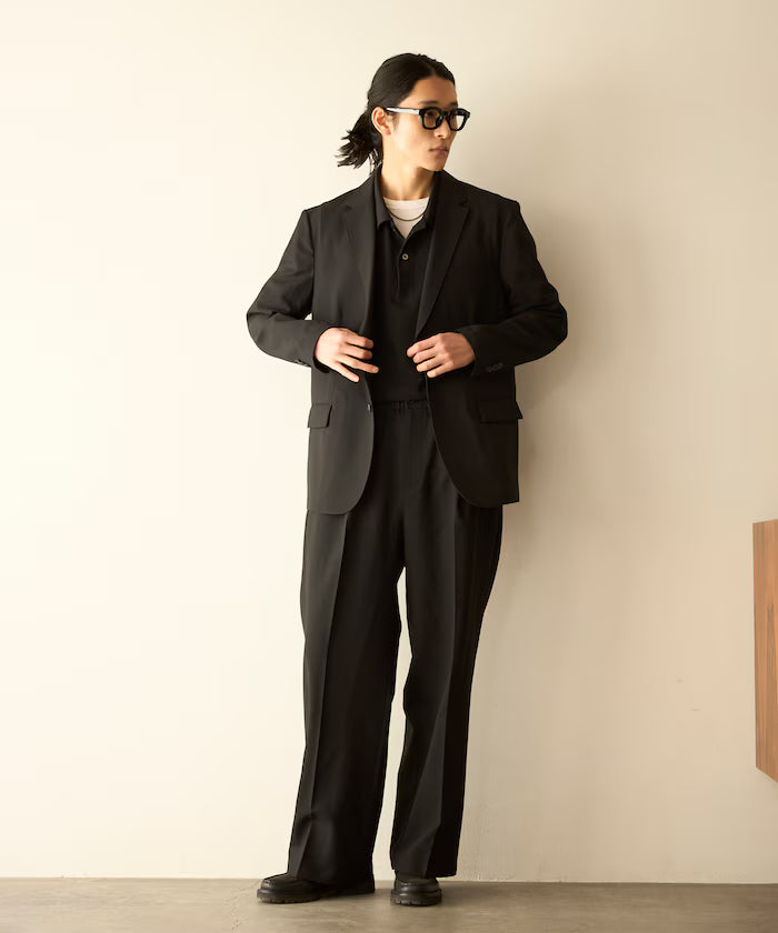 Functional Material Jacket & Wide Slacks Set Up / Washable / UV Cut / Quick Dry / Contact Cooling