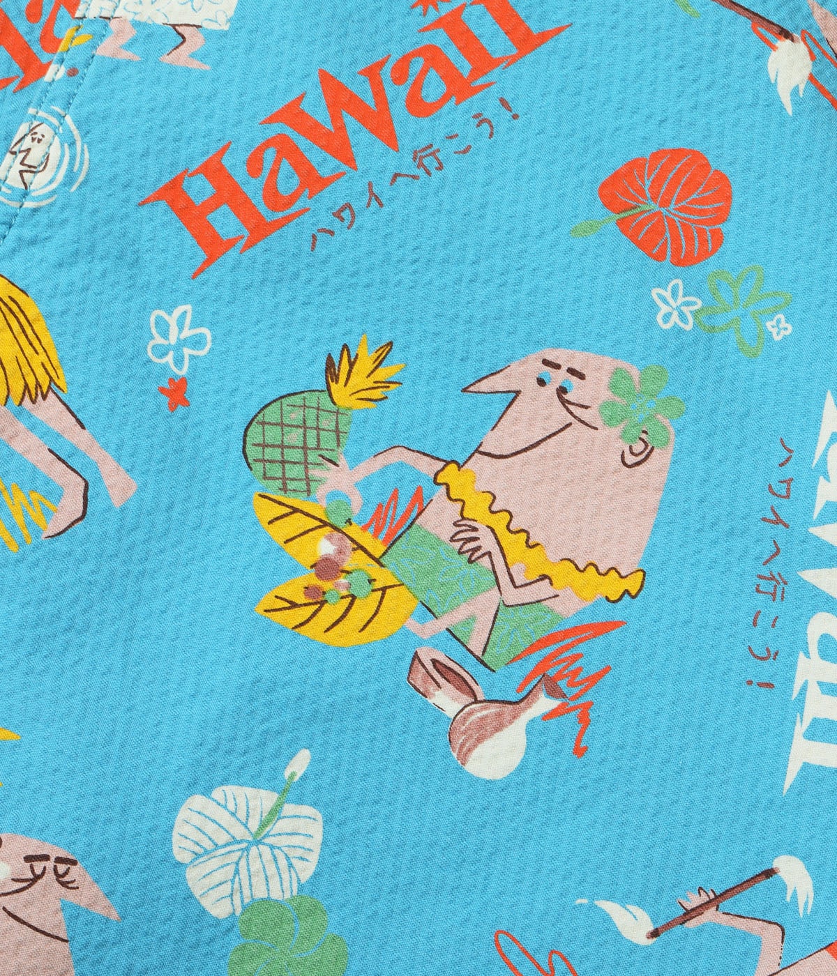 Cotton Seersucker Shorts "Trip To Hawaii" by Ryohei Yanagihara with Mookie