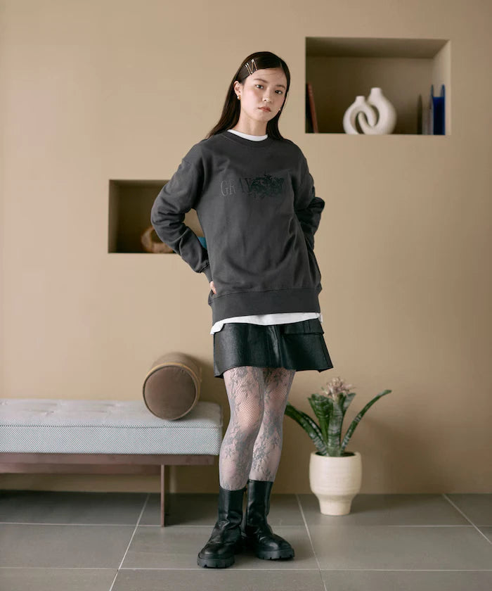 Organic Cotton Animal Logo Print Sweat / CAT / Relaxed Fit / French Terry Sweat