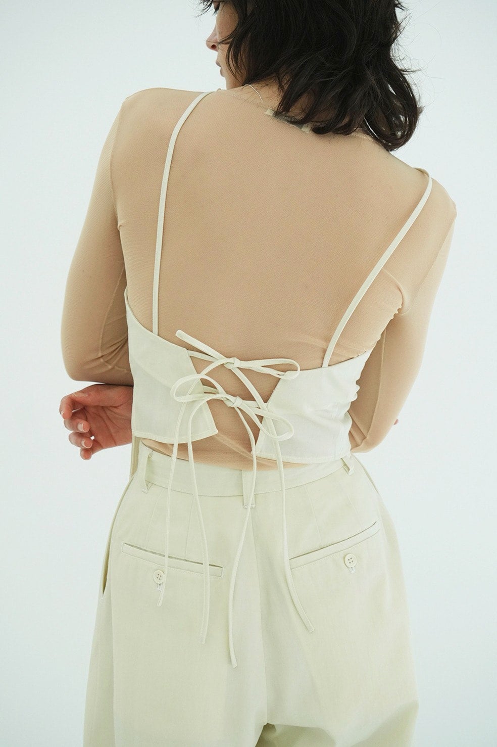 WOOL NYLON TUCK DRAPE CAMISOLE