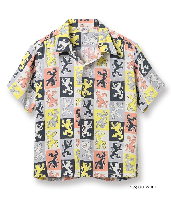 HIGH DENSITY RAYON OPEN SHIRT “LION RAMPANT”