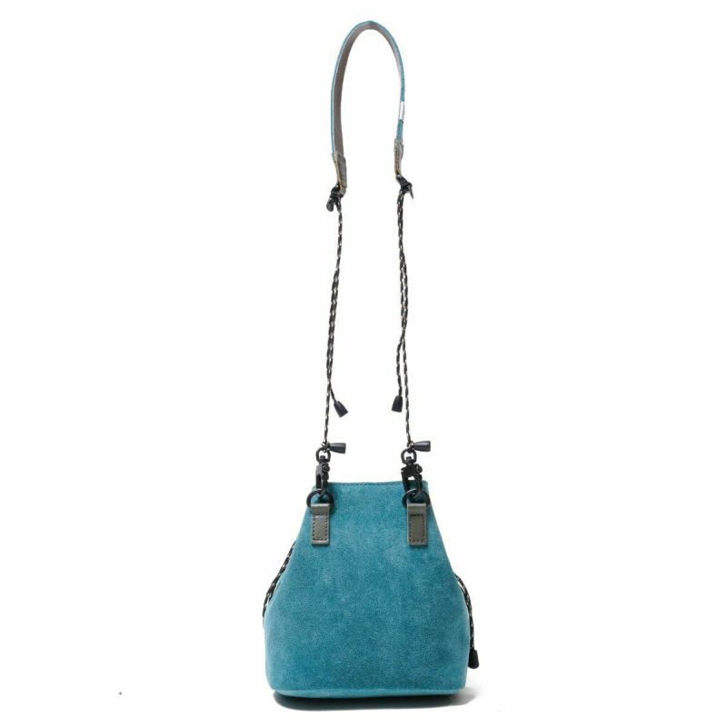 WATER PROOF SUEDE MINI DROW STRING SHOULDER/TURQUOISE