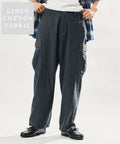 LINEN COTTON EASY CARGO PANTS 【Compatible with Set-Up】