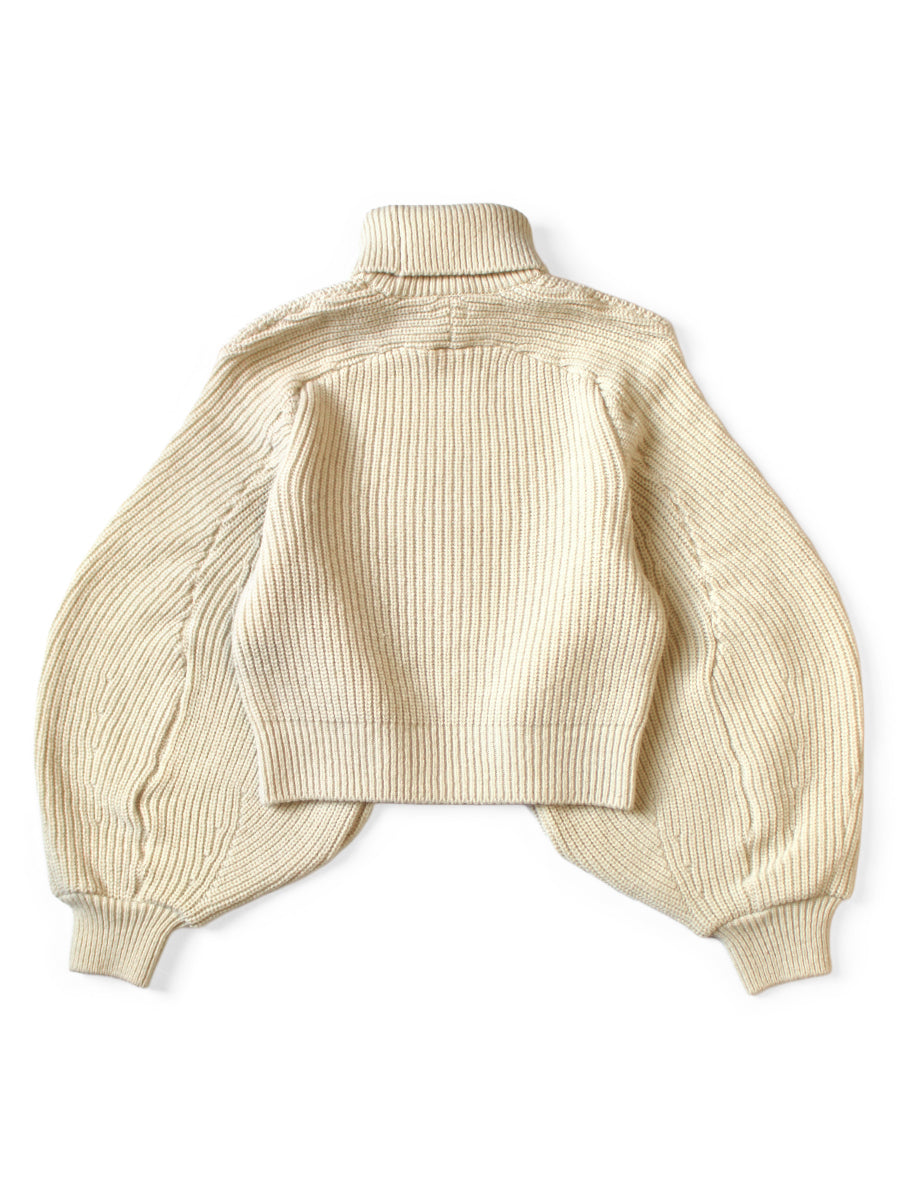 5G Wool Ribbed Bell Sleeve Sweater