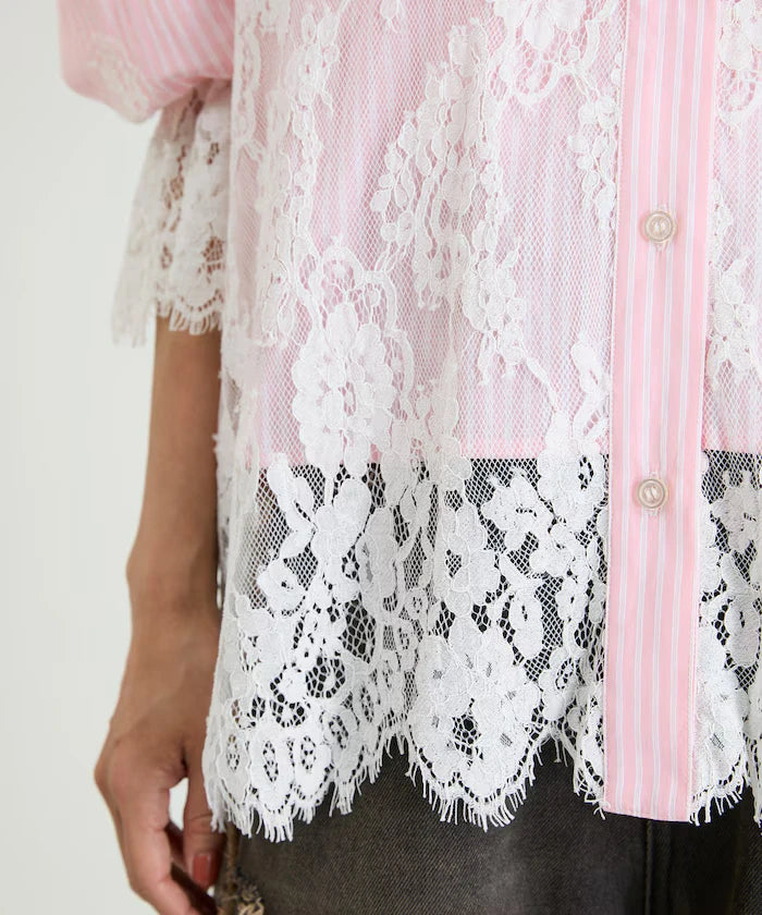 Lace Docking Stripe Shirt