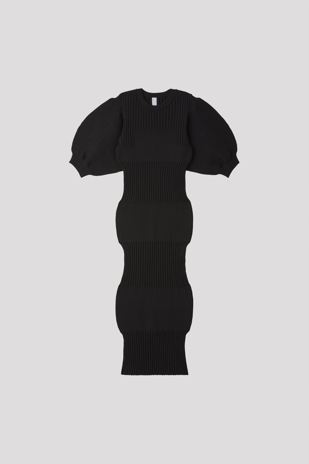 FLUTED GLITTER SHORT PUFF SLEEVE DRESS
