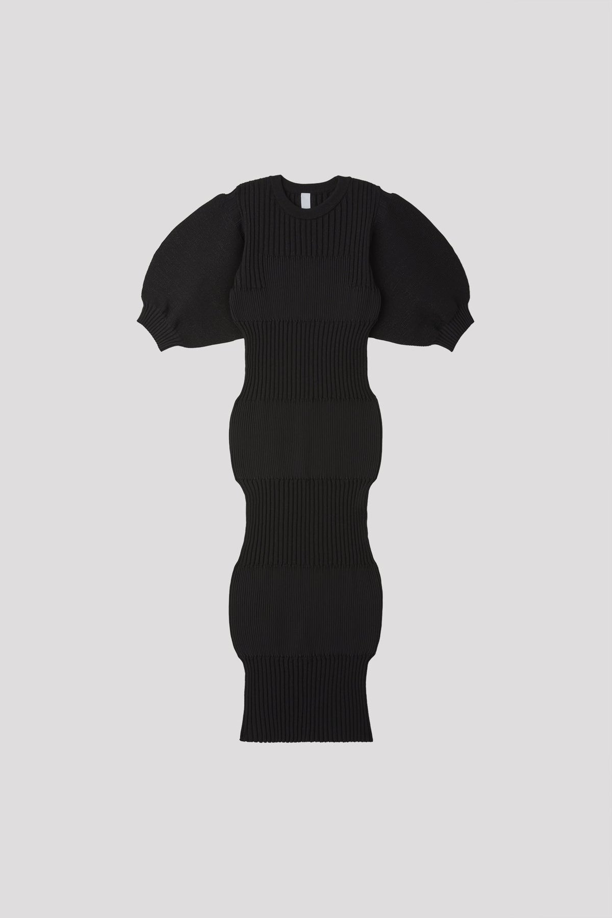 FLUTED GLITTER SHORT PUFF SLEEVE DRESS