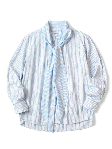 Cotton Stripe Bow Tie Pub Shirt