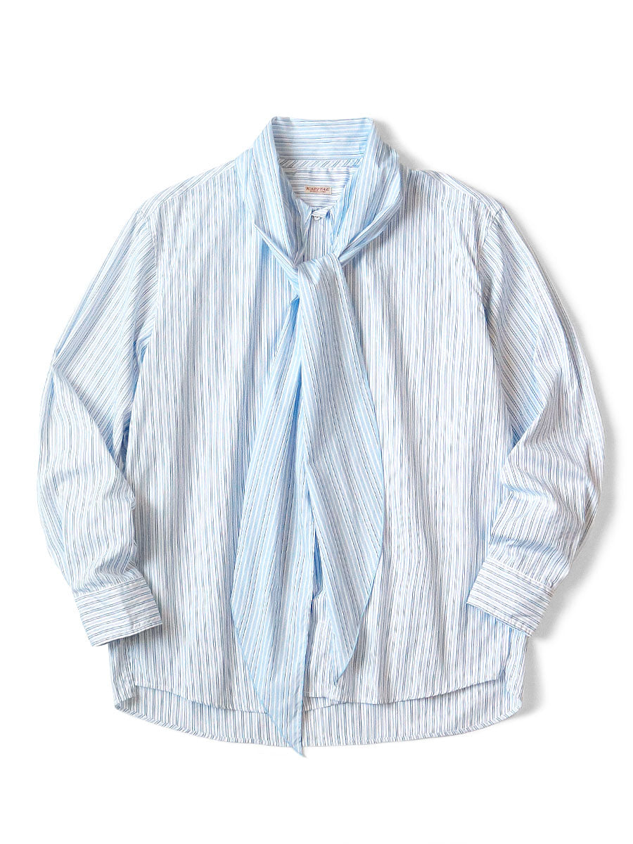 Cotton Stripe Bow Tie Pub Shirt