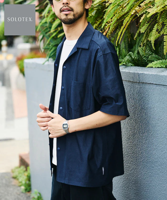 Open Collar Short Sleeve Shirt & Easy Shorts Travel Setup Fabric by SOLOTEX(R)