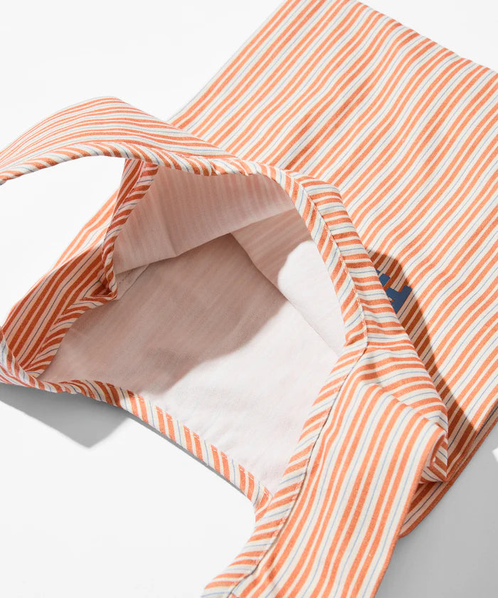 Stripe Print Canvas Market Bag