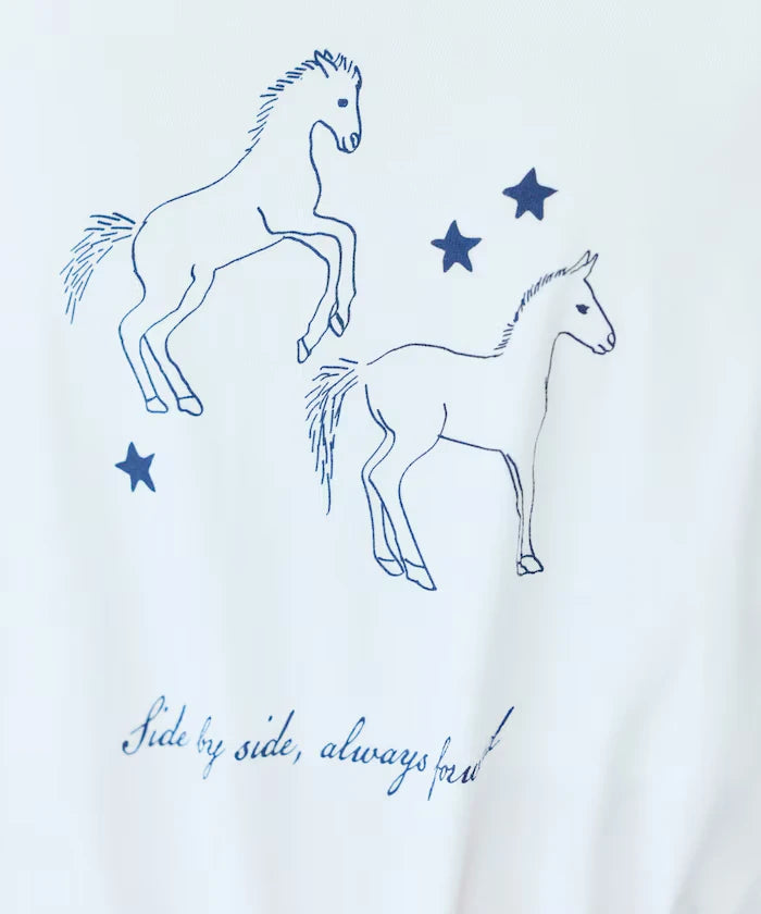 Comfortable Horse Print Crew Neck T-Shirt