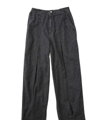 Cotton Linen Denim Tuck Pants