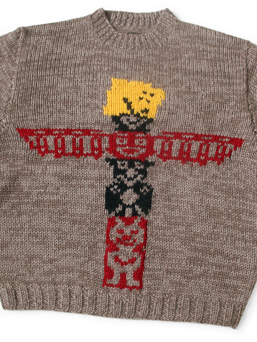 Hand-knit PECKISH totem pole Couching curl...