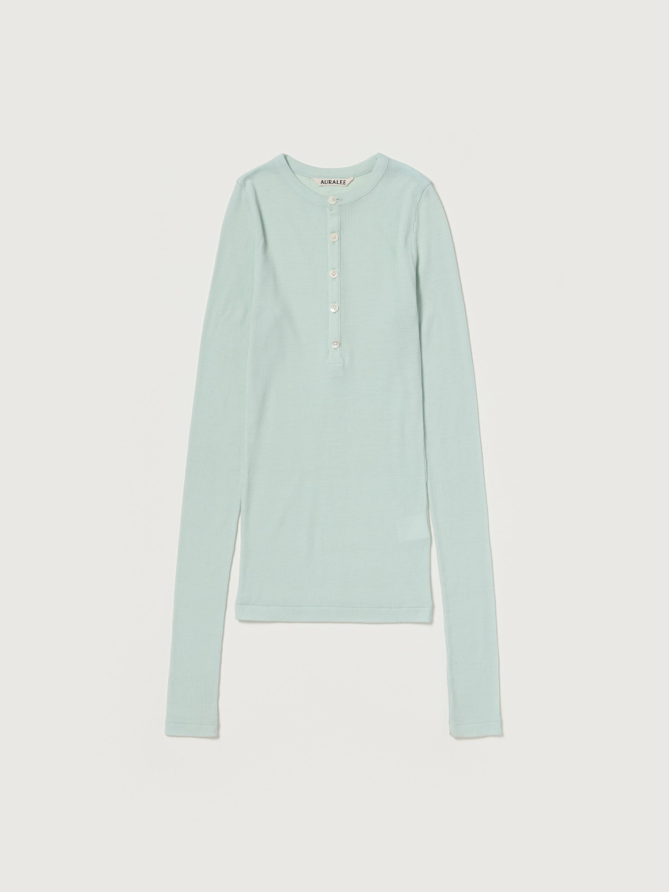 WOOL SILK SOFT RIB HENLEY