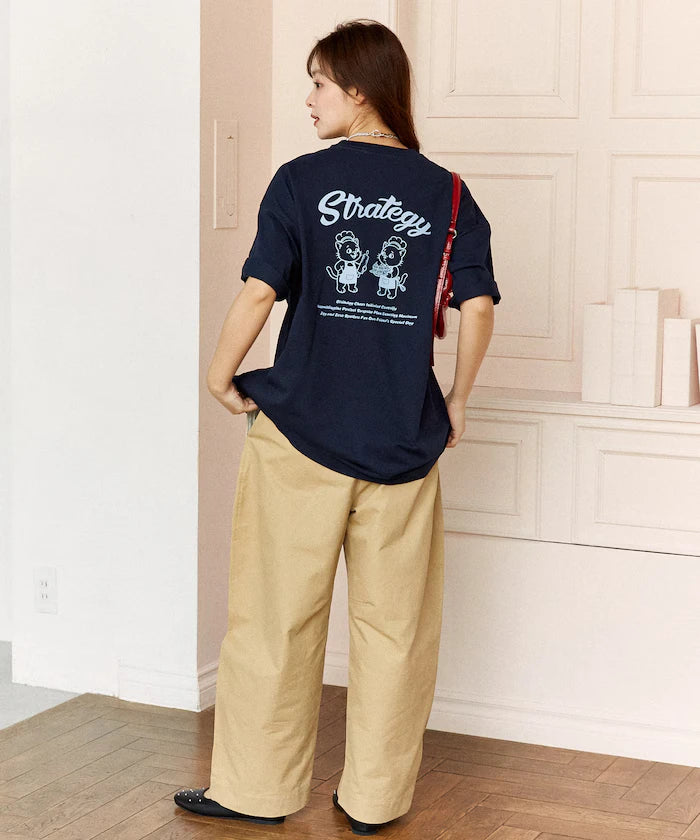 <Functional Material> STRATEGY Cat Print T-Shirt Limited Edition