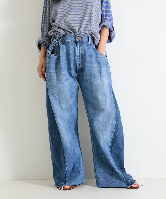 Vintage Remake Tuck Denim Pants