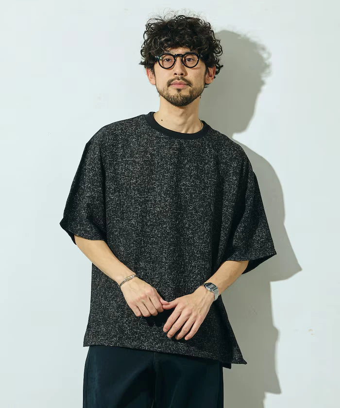Dry Touch Summer Tweed Short Sleeve Crew Neck