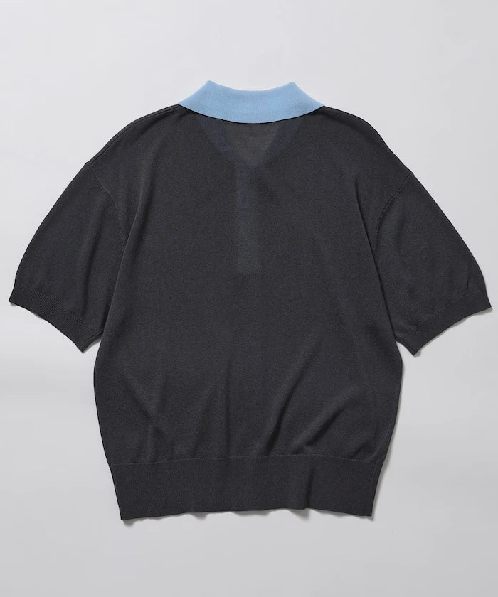 Relaxed Fit Color Design Polo Knit / Bicolor / Multi Stripe