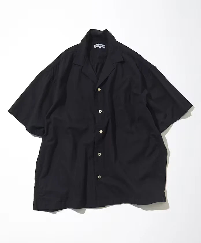 Cotton Linen Open Collar Shirt