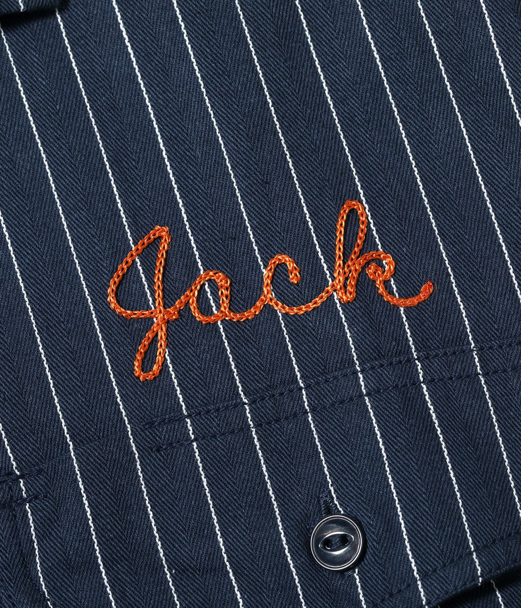 COKE STRIPE WORK SHIRT with CHAIN EMBROIDERED